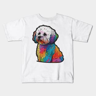 Bichon Frise Dog Art Kids T-Shirt